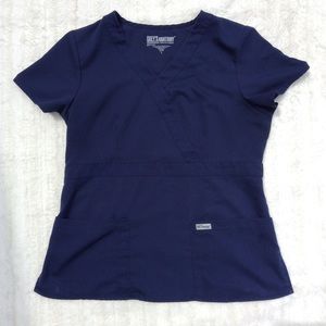 Greys Anatomy scrub top dark blue